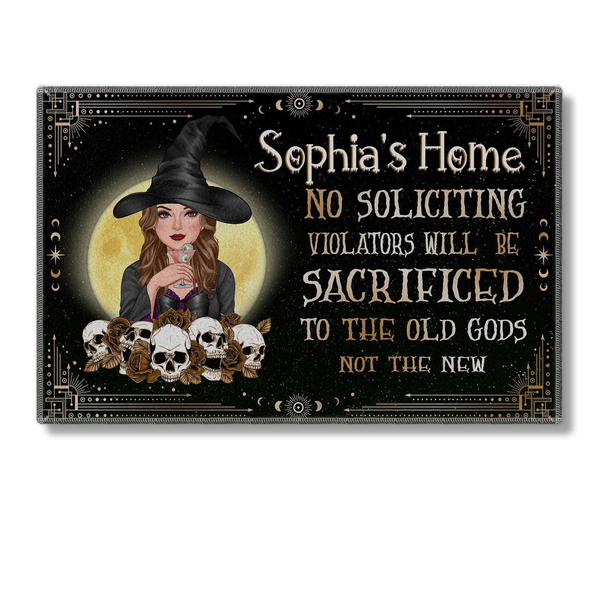 No Soliciting Violators Will Be Sacrificed To The Old Gods Not The New - Custom Appearance And Family Name