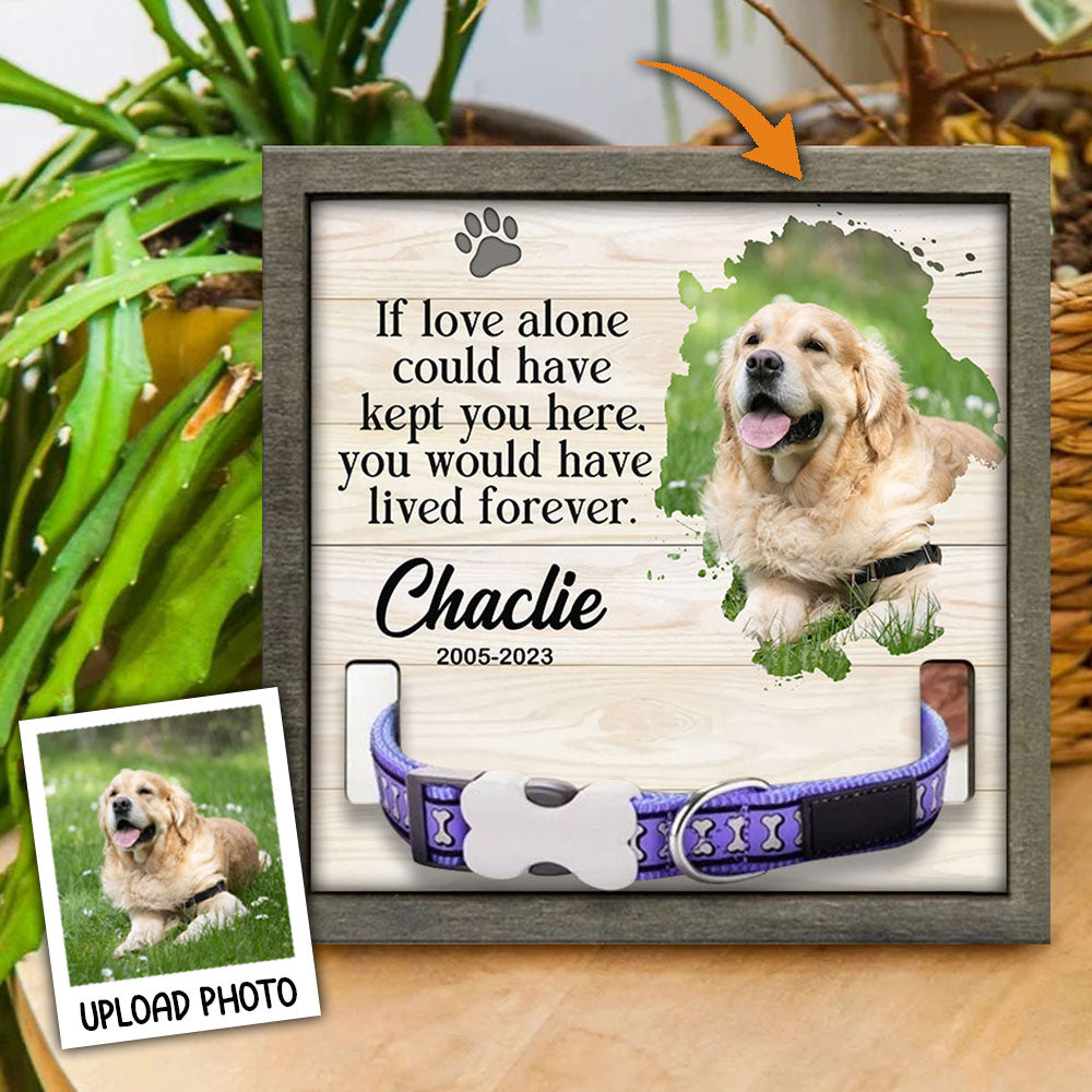 Kindly Toys Memorial Pet Collar With Photo, Customized Memorial Standing Frame, Cat & Dog Loss Gift, Pet Collar Holder, Pet Bereavement Gift