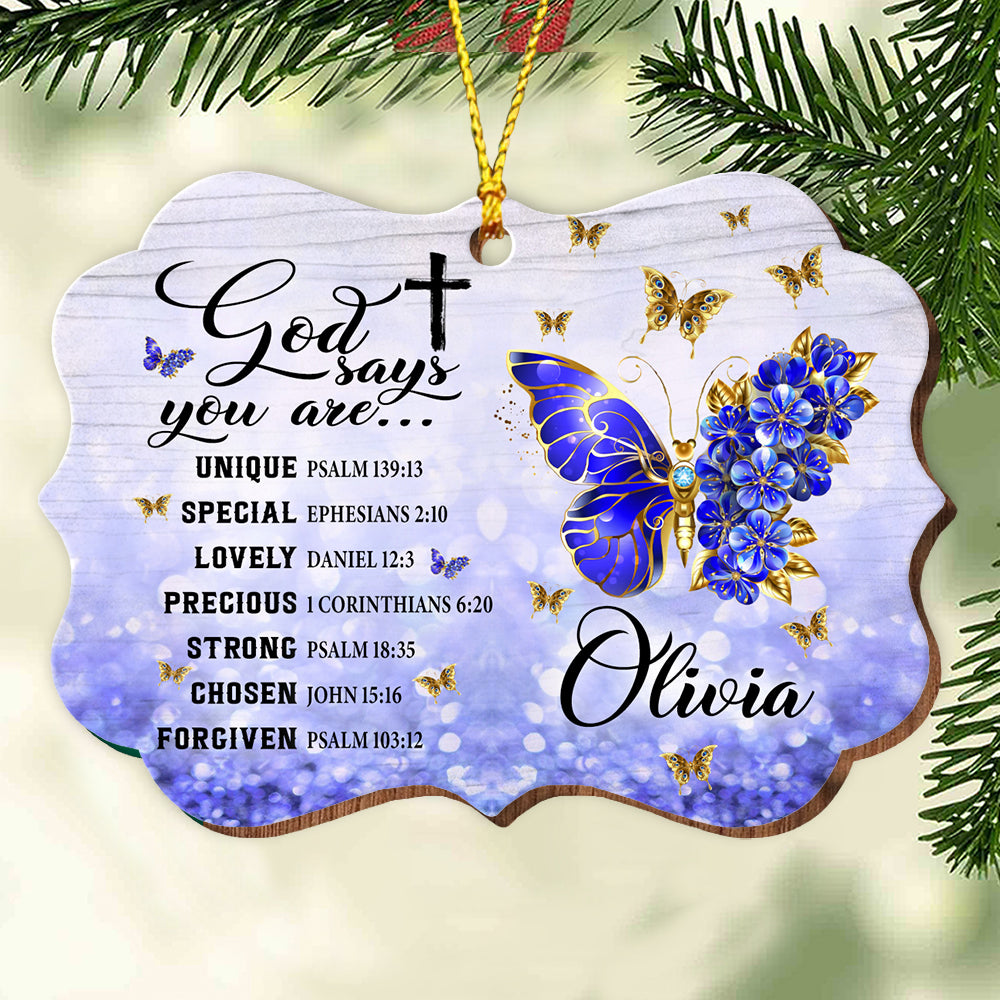 God Say You Are..., Custom Name - Personalized Custom Shaped Wooden Ornament - Memorial Gift