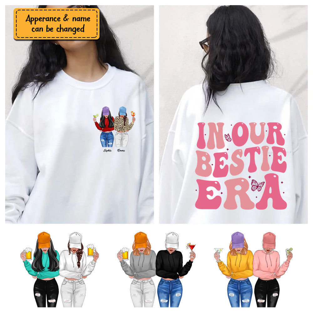 In Our Bestie Era Personalized Double Sided Sweatshirt - Gift For Girl Friendship