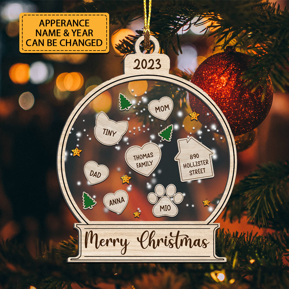 Personalized Ornament - Christmas Gift For Family - Christmas Tree - Custom Shaker Ornament