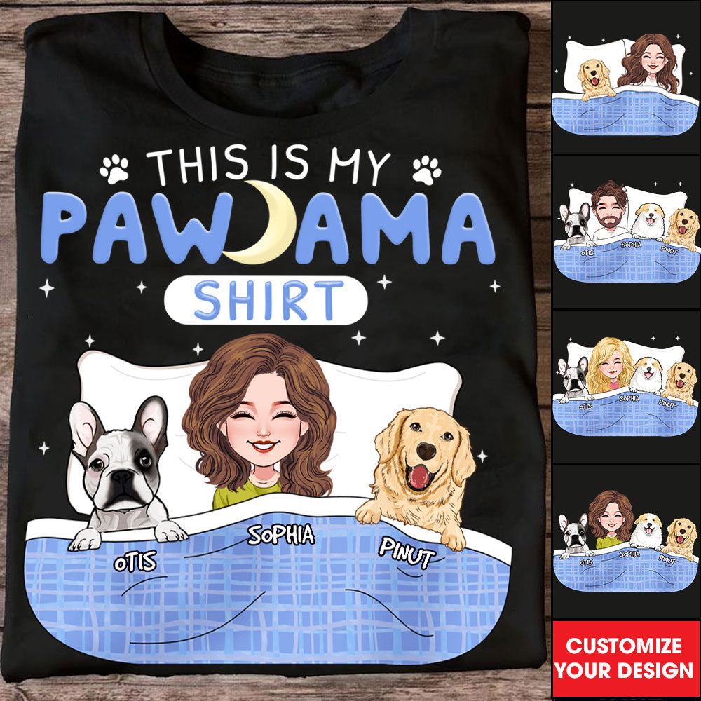 Personalized Dog Lover T-Shirt - This Is My Pawjama T-shirt - Custom Dogs And Names - Gift For Pet Lover