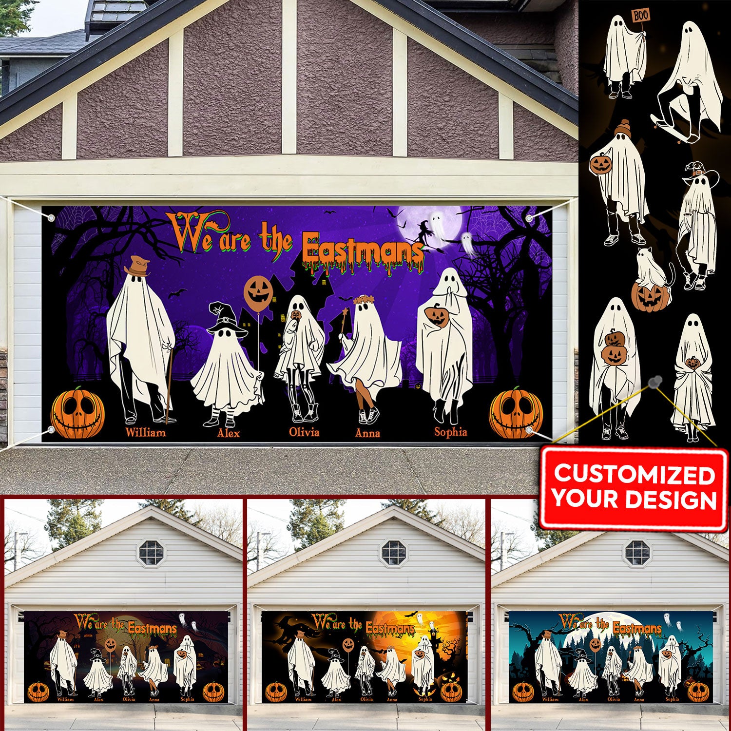 Orange Pumpkin Castle - Personalized Halloween Door Banner - Halloween Home Decoration Gifts