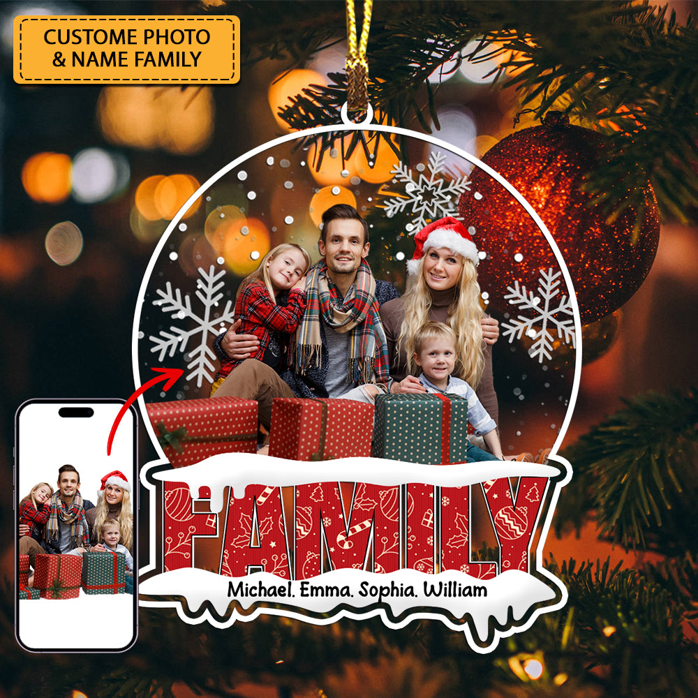 Family Christmas Ornament - Custom Photo, Personalized Acrylic Ornament - Gift For Christmas, Family Gift