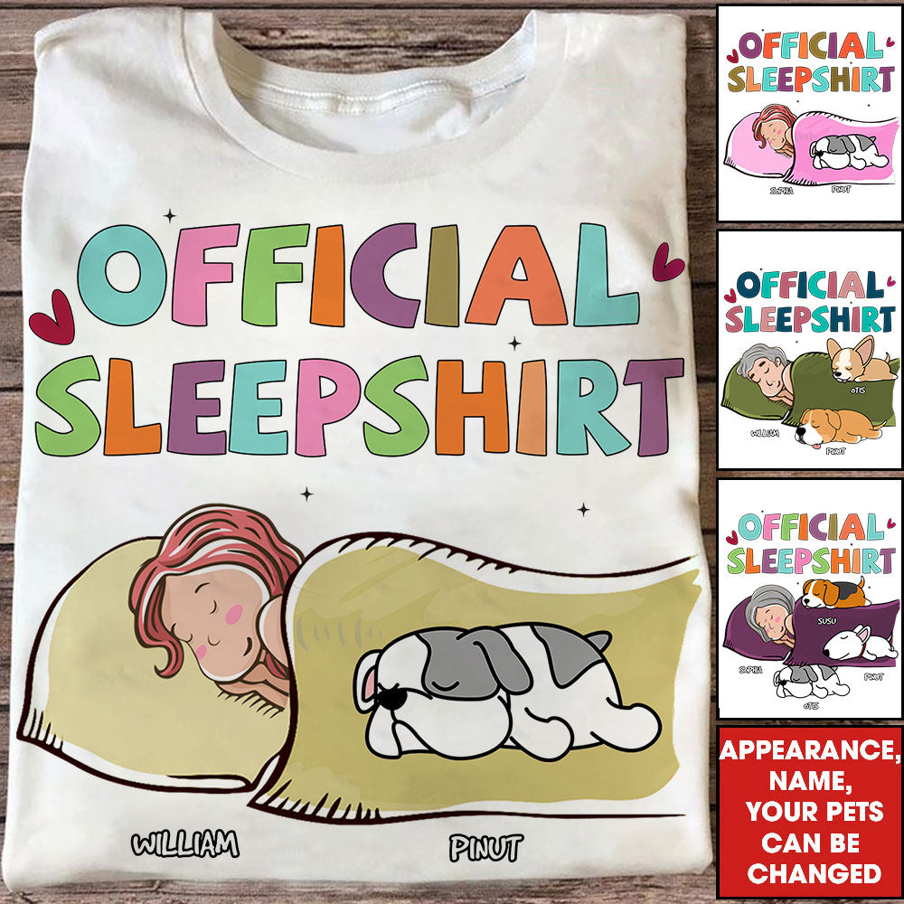 Official Sleepshirt - Custom Appearance, Dogs And Name - Personalized T-Shirt