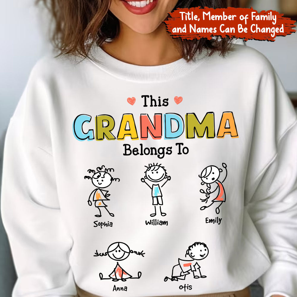 This Grandma Belongs To Sticky Kid - Custom Kid And Name - Personalized Sweatshirt - Family Gift