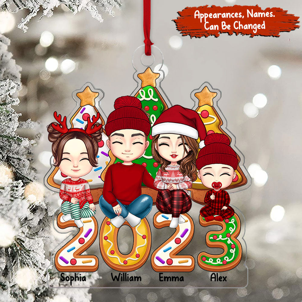 Merry Christmas 2023 Family Members - Personalized Acrylic Ornament - Gift For Family, Xmas Gift