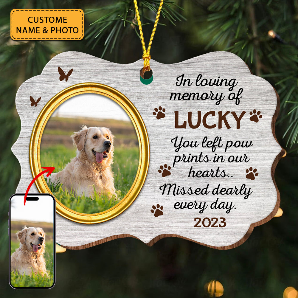 In Loving Memory Of Pet - Personalized Custom Shaped Wooden Ornament - Gift For Pet Lover