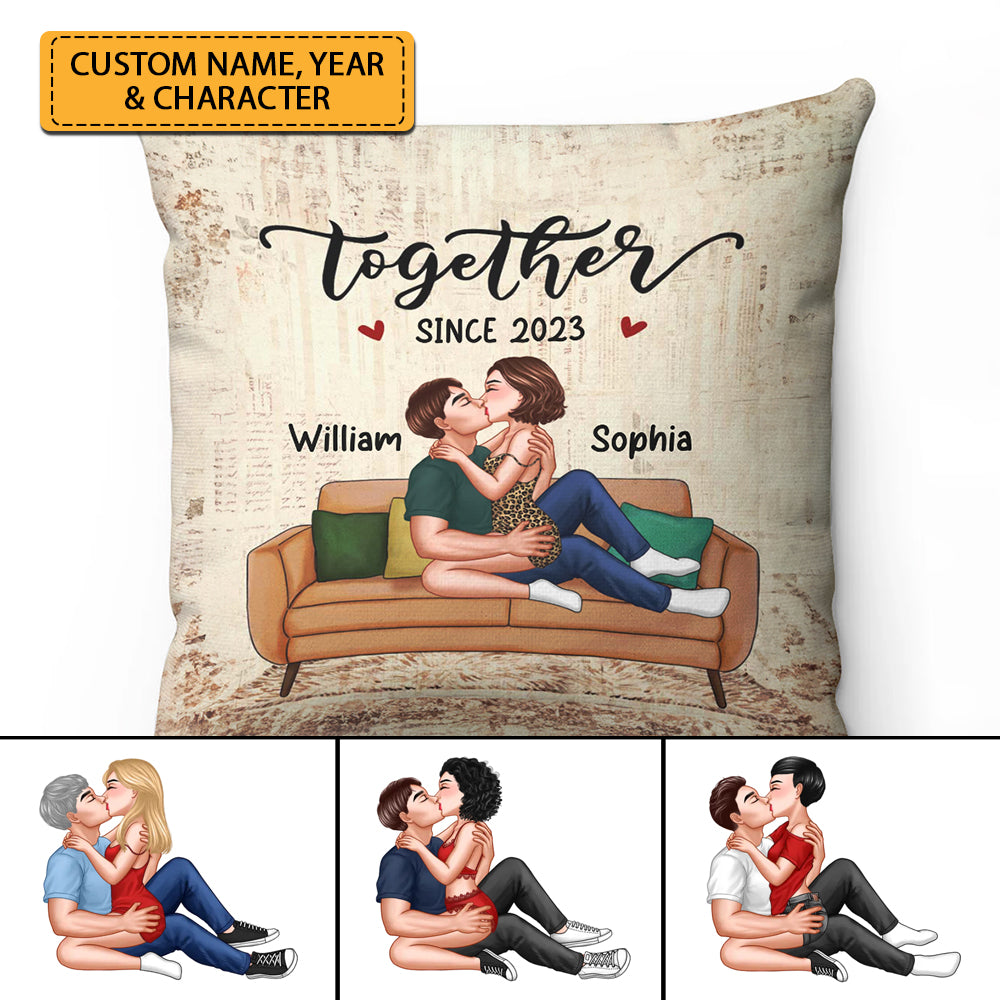 Together Since - Custom Appearance And Names - Personalized Pillow, Gift For Family, Couple Gift