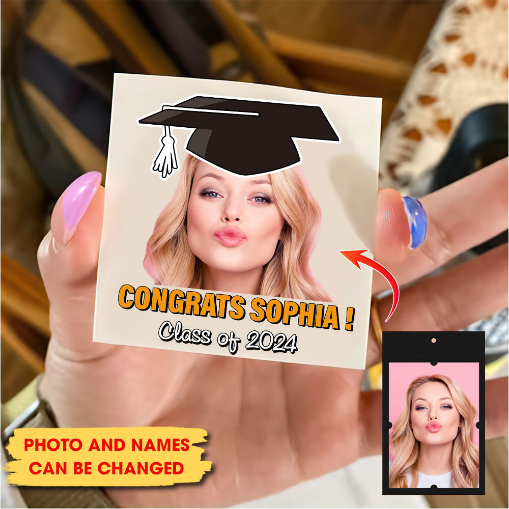 Congrats Class Of 2024, Custom Temporary Tattoo With Personalized Photo And Name, Fake Tattoo, Graduation Gift