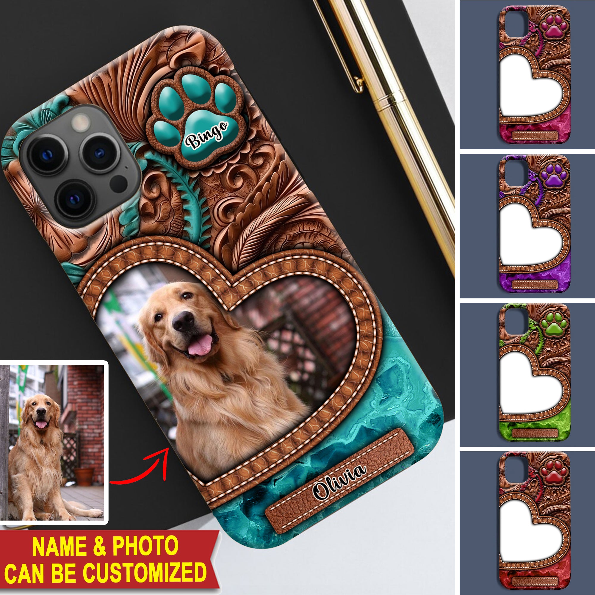 Custom Photo And Texts - Personalized Phone Case, Gift For Pet Lover