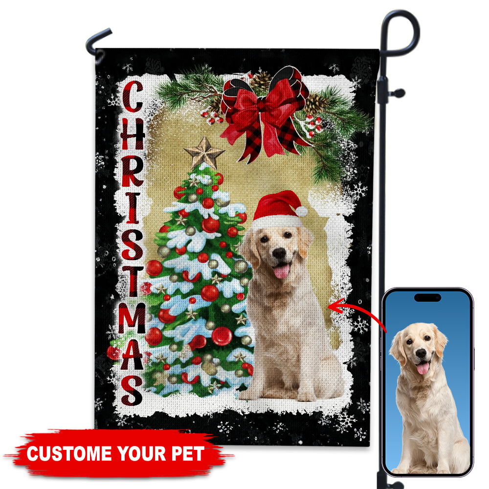 Christmas Pet Photo- Personalized Flag - Gift For Family, Gift For Pet Lover, Christmas Gift