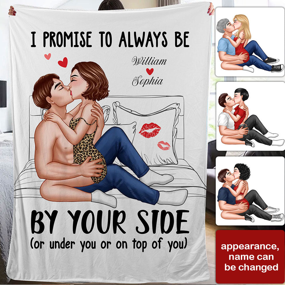 I Promise To Always Be By Your Side - Custom Appearances And Names - Personalized Fleece Blanket, Gift For Family, Couple Gift