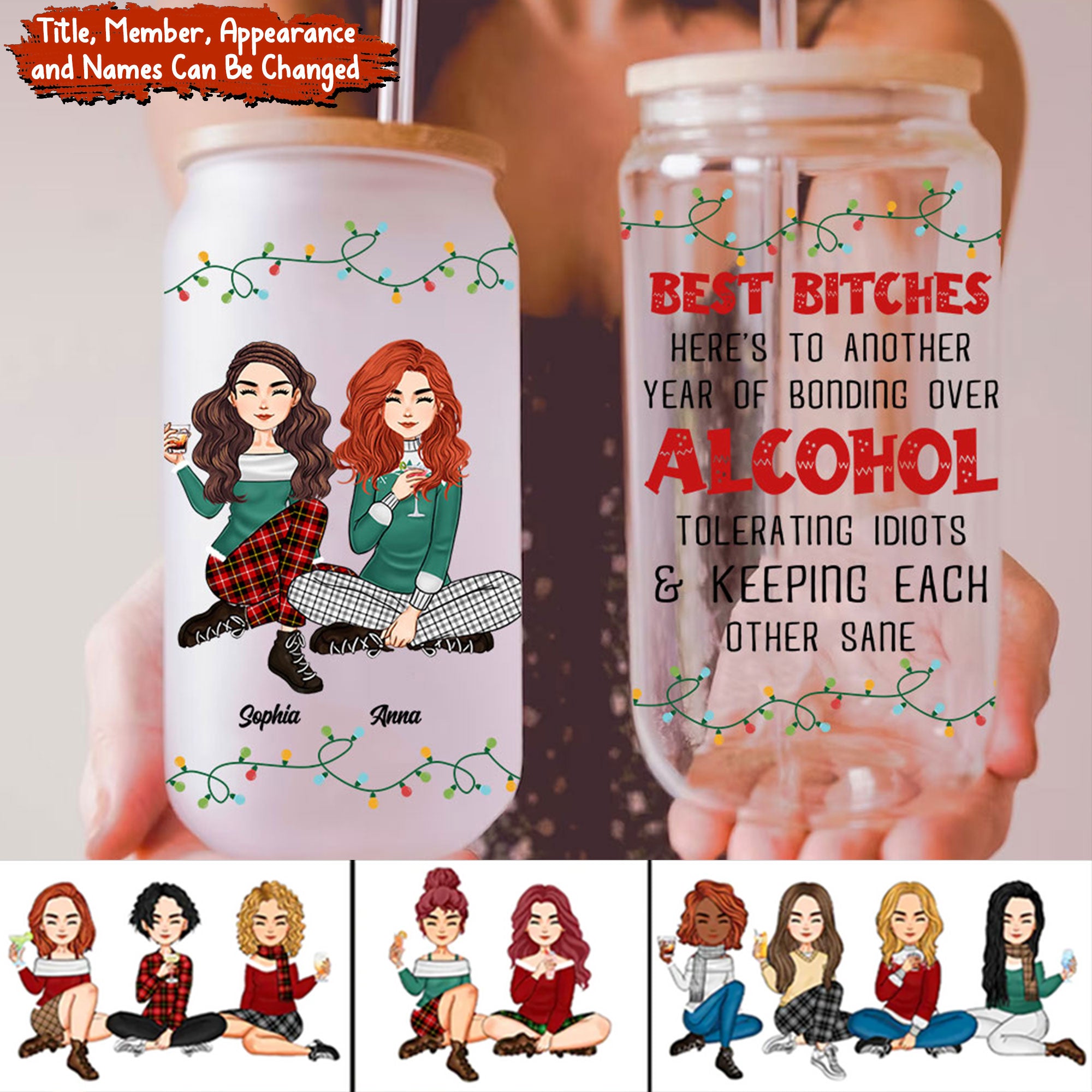 Novelty Gifts For Her - Personalized Glass Bottle, Frosted Bottle - Custom Appearances And Names