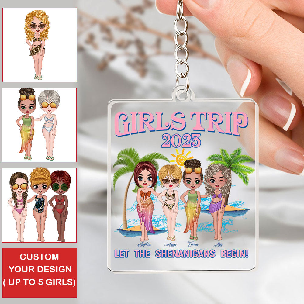 Personalized Bestie Acrylic Keychain, Girls Trip 2023, Summer Girls Keychain
