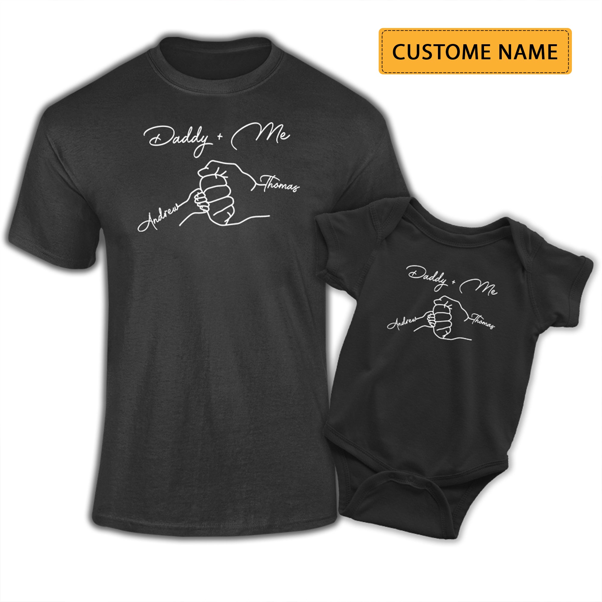 Punch, Daddy And Me - Personalized Daddy & Baby Shirt, Gift For Family