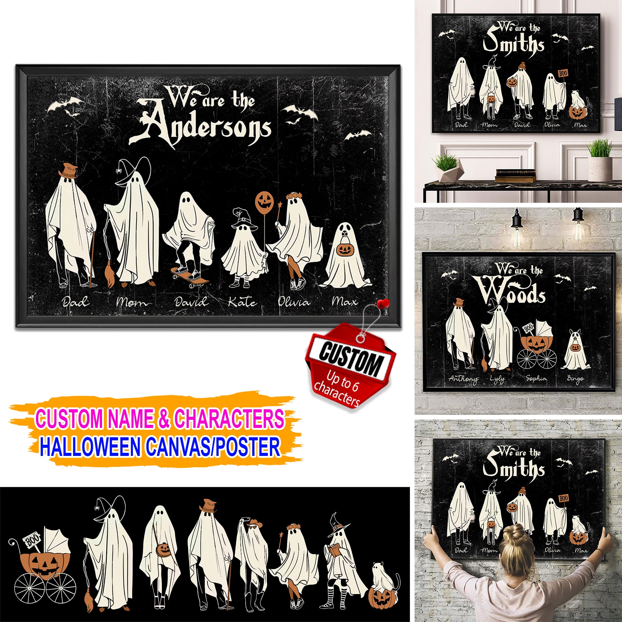 We Are The Woods - Personalized Halloween Family Canvas, Halloween Gift, Gift For Family