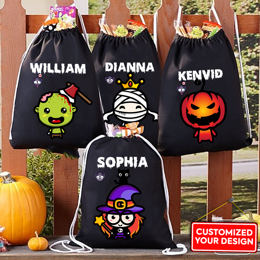 Halloween Characters - Halloween Season - Personalized String Bag, Halloween Gift