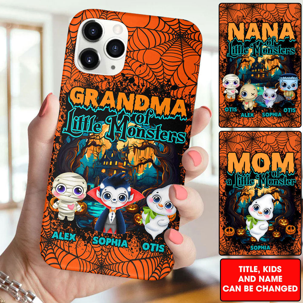Happy Halloween, The Little Monsters - Custom Appearance And Names - Personalized Phone Case - Halloween Gift