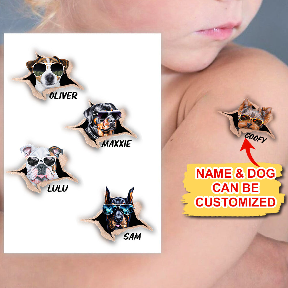 Custom Temporary Tattoo, Dog Tattoo, Gift For Dog Lover