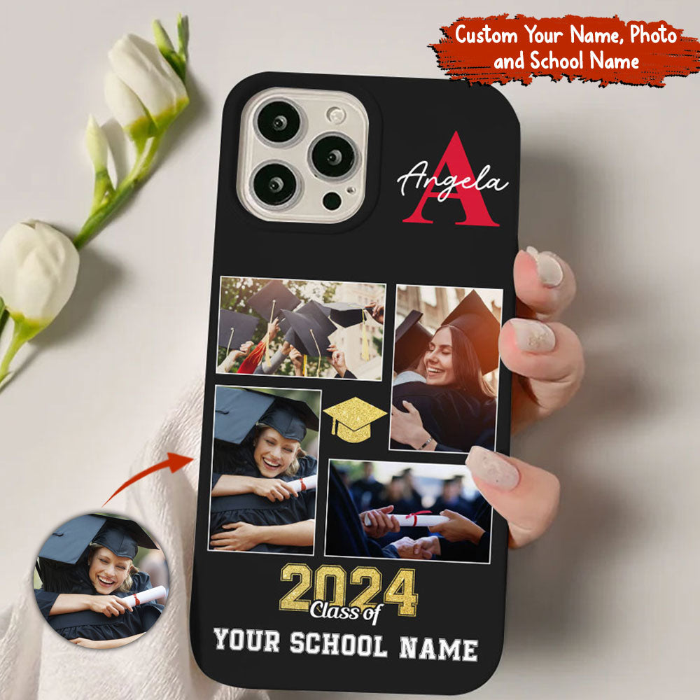 Graduation Custom Texts And 4 Photos Graduation Phone Case - Personalized Phone Case, Gift For Graduation