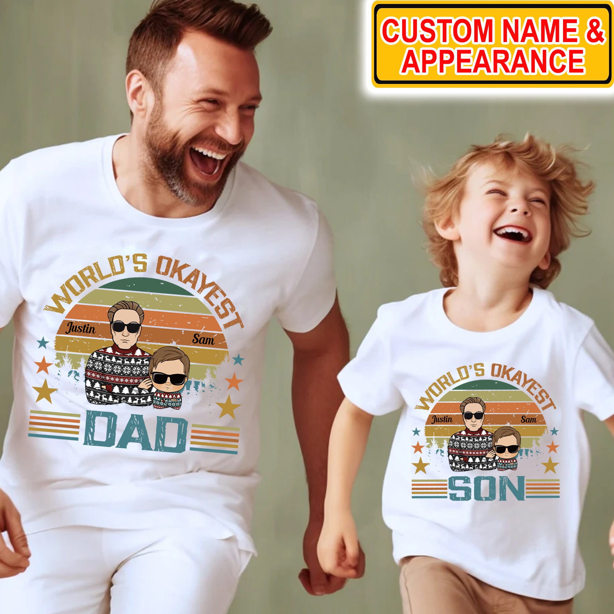 World's Okayest, Custom Appearance And Name - Personalized T-Shirt - Family Gift