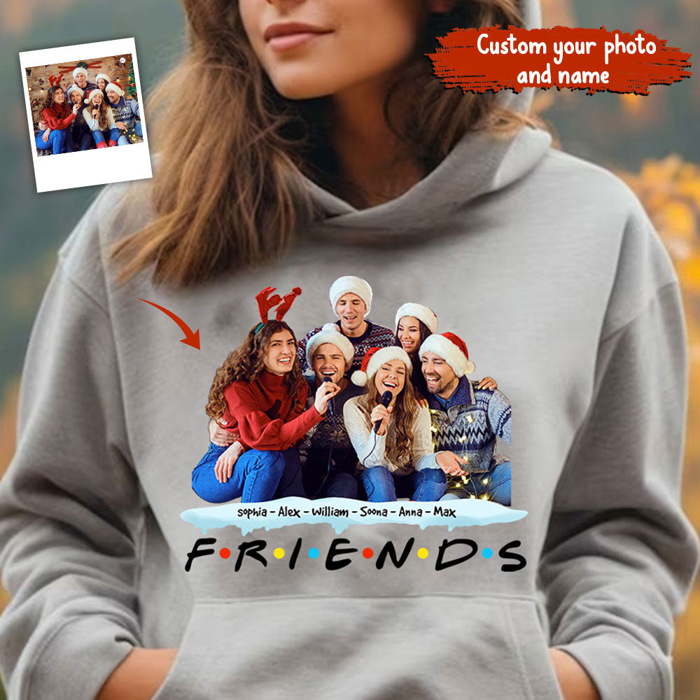 F.R.I.E.N.D - Custom Photo And Names - Personalized Hoodie - Gift For Best Friend