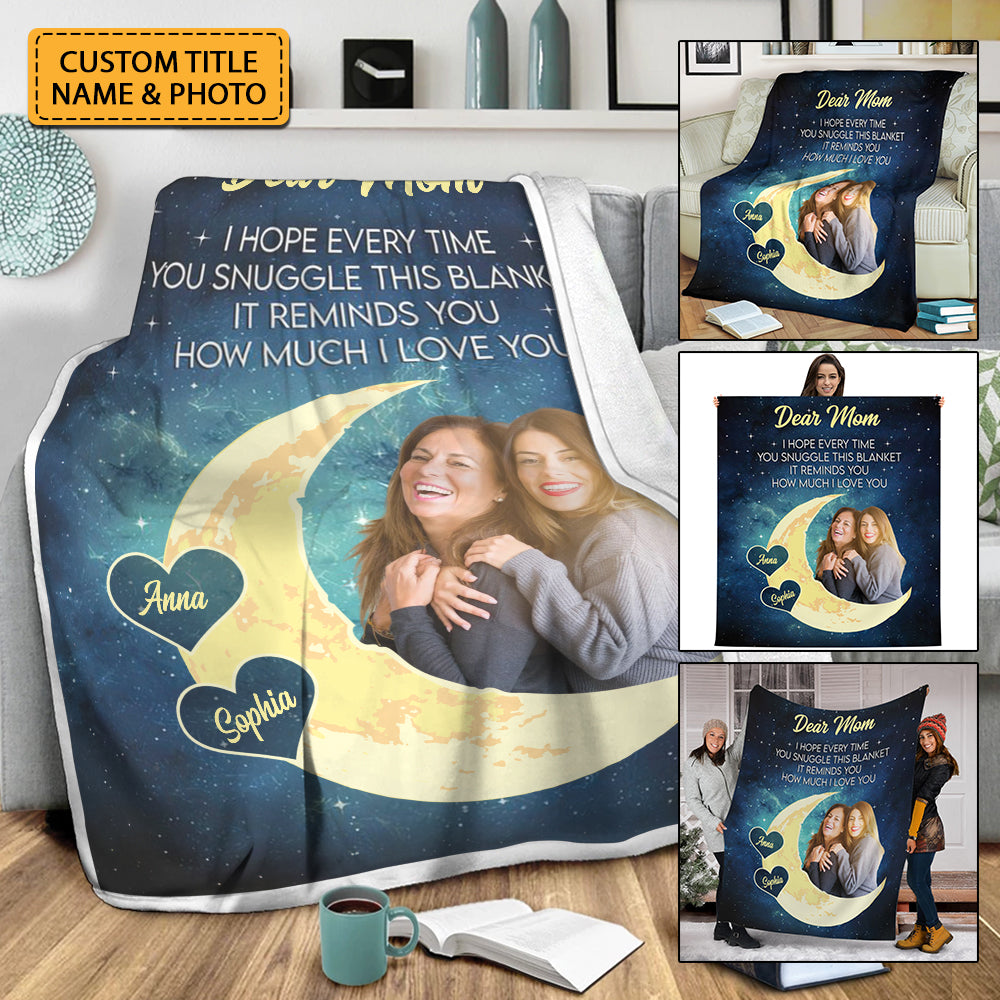 It Reminds You How Much I Love You  - Custom Photo & Names - Personalized Fleece Blanket, Gift For Family