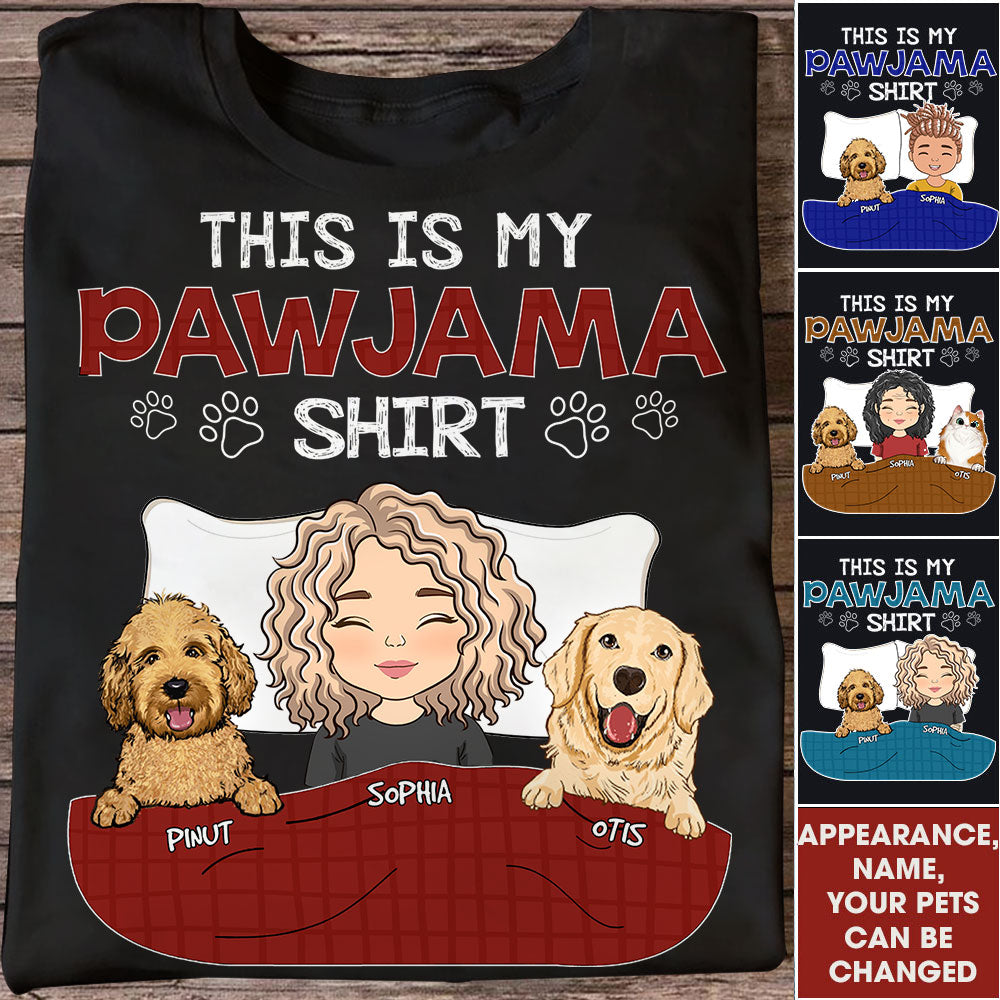 This My Pawjama Shirt - Custom Appearance And Name - Personalized Dark T-Shirt