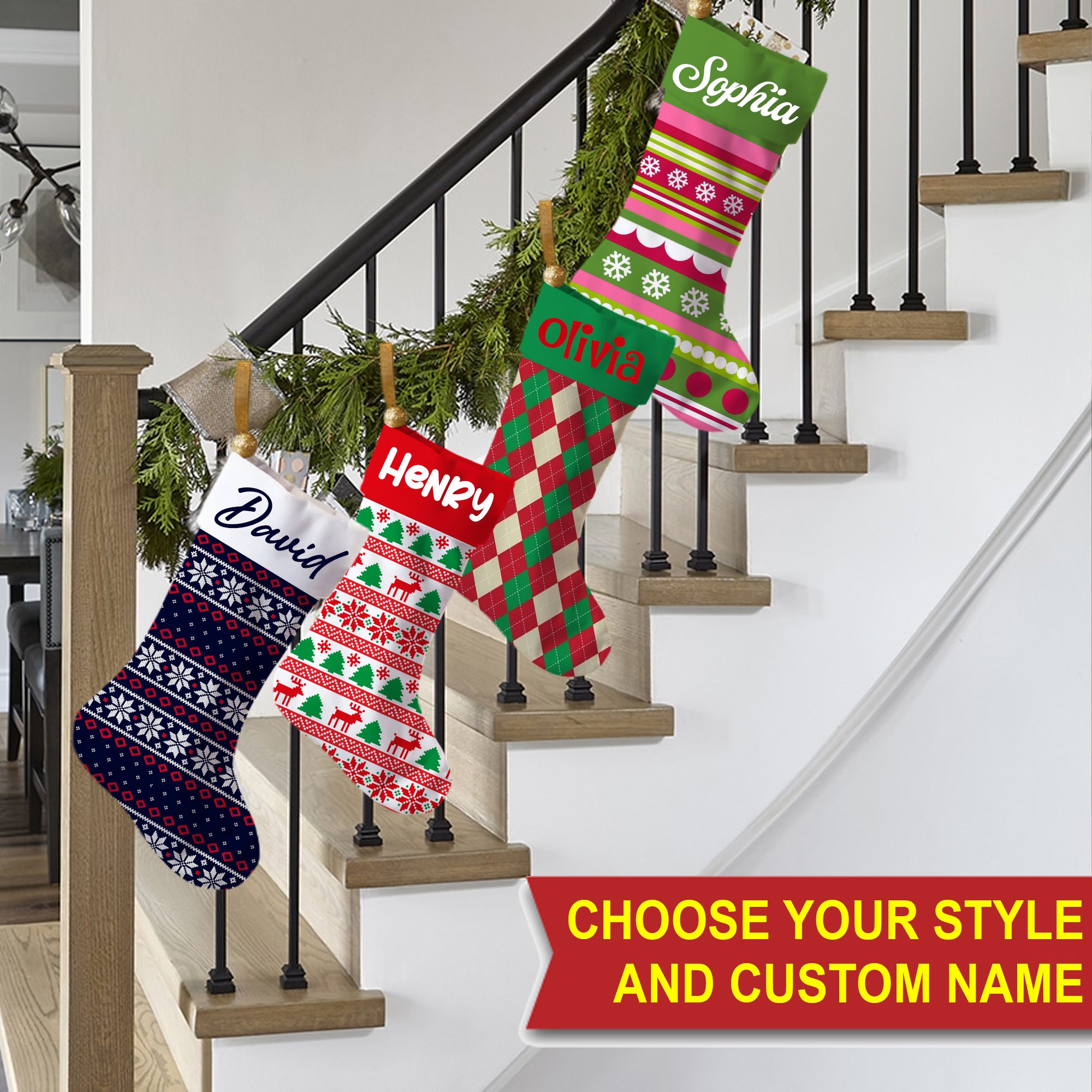 Custom Name - Personalized Christmas Socks Decoration - Christmas Gift, Gift For Family