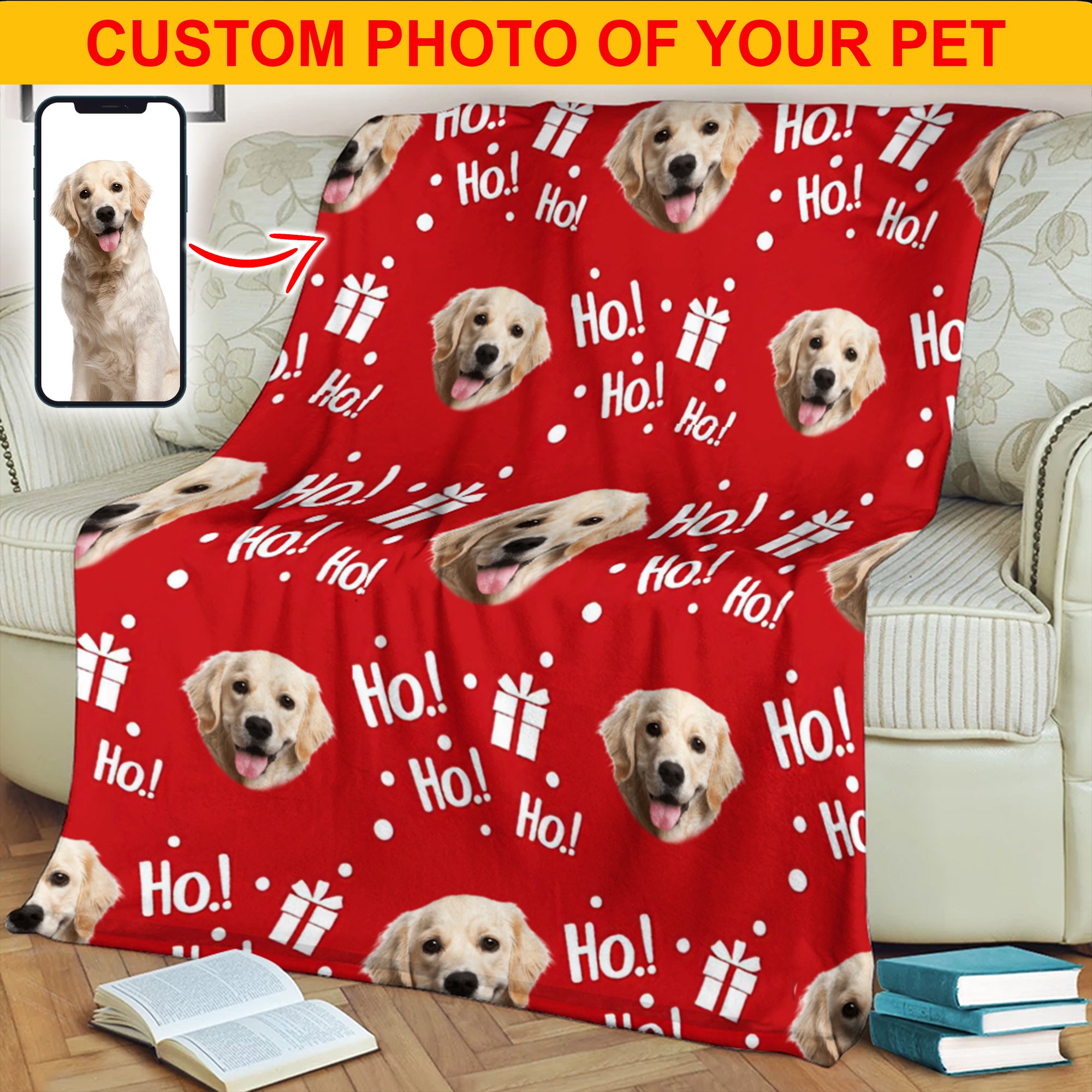 Pet Headcut, Custom Photo, Personalized Fleece Blanket - Gift For Pet Lover