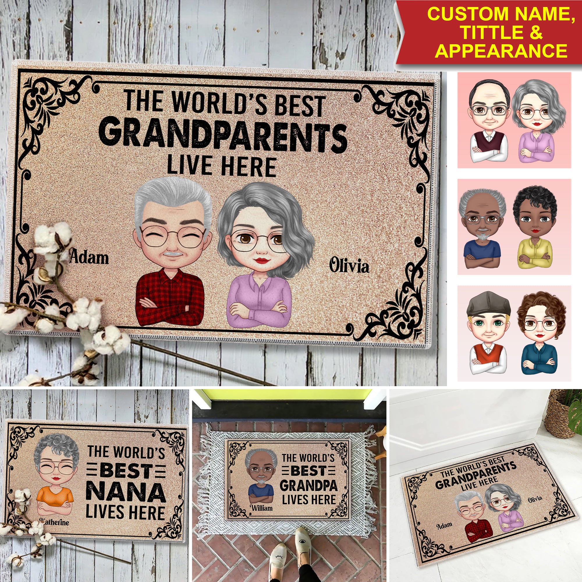 The Best Of The World Lives Here - Custom Appearances And Names - Personalized Doormat - Family Gift