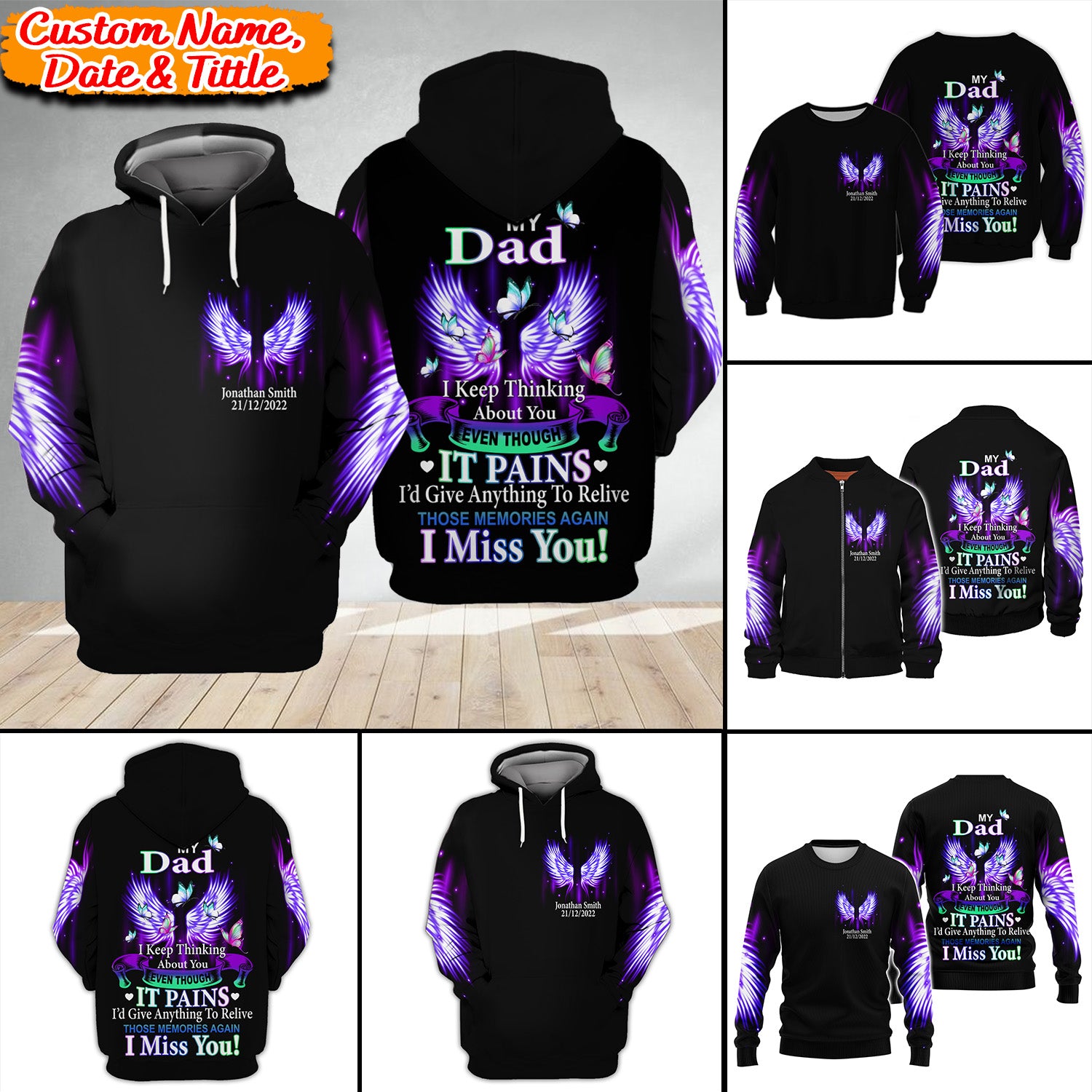 I Keep Thinking About You Even Though It Pains, I Miss You - Custom Name, Date And Title - Personalized Halloween 3D Shirt, Memorial Gift