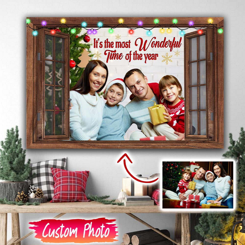 It Is The Most Wonderful Time Of Year  - Personalized Canvas - Family Decor