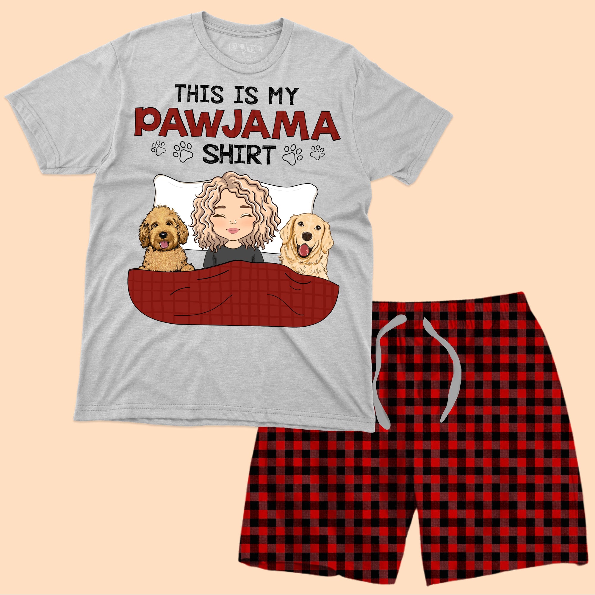 This My Pawjama Shirt - Custom Appearance And Name - Personalized Pajamas Short Pants