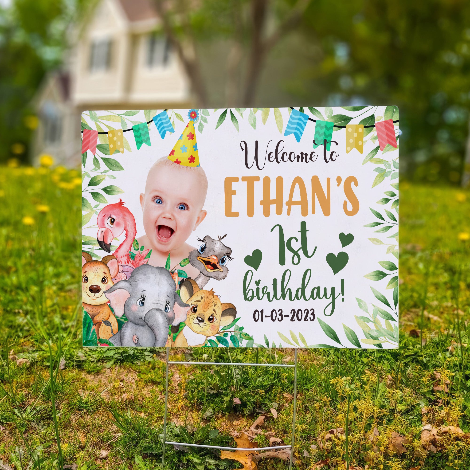 Personalized Birthday Lawn Sign, Welcome To Baby Birthday, Gift For Birthday