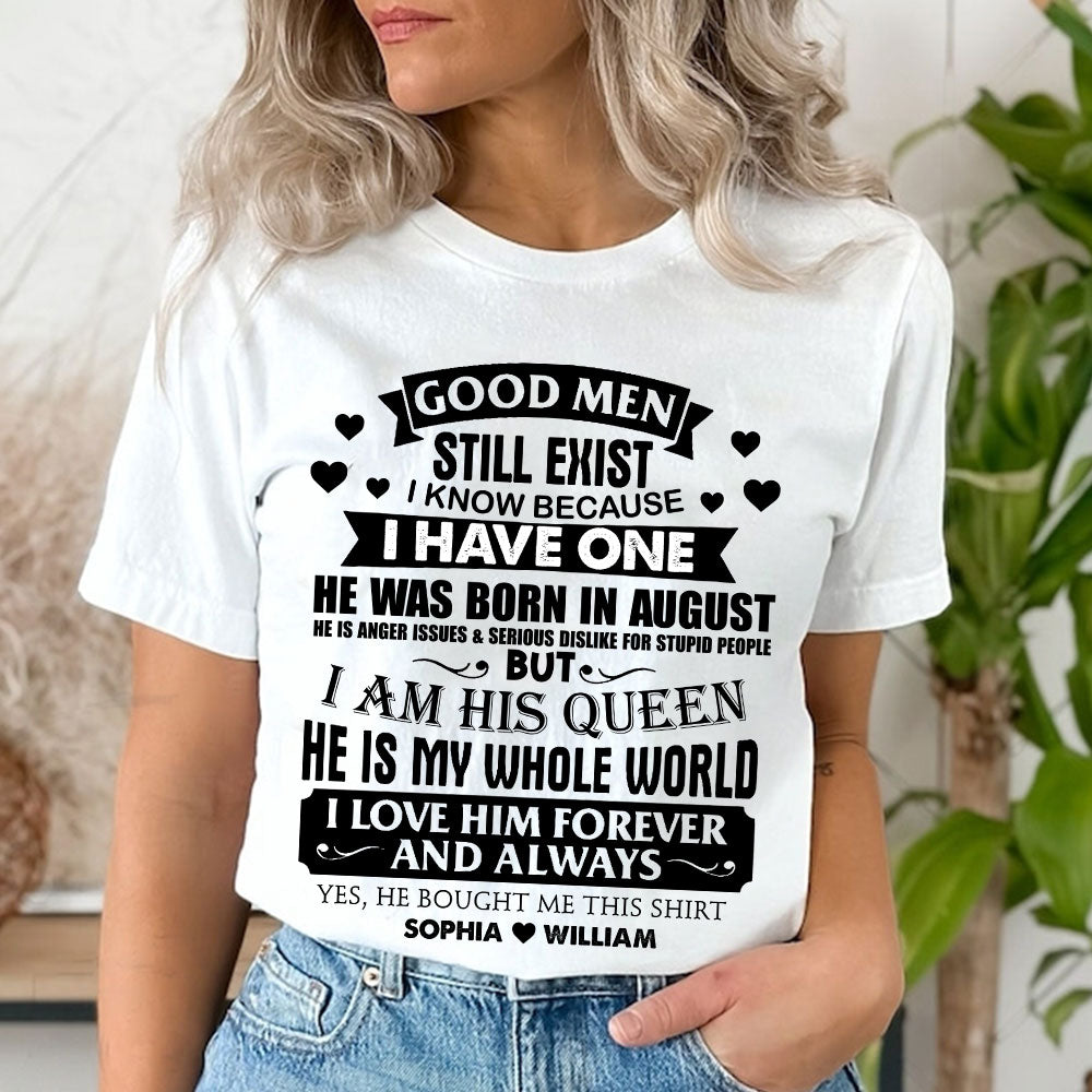 I Am His Queen, He Is My Whole World - Custom Month And Name - Personalized Sweatshirt - Couple Gift