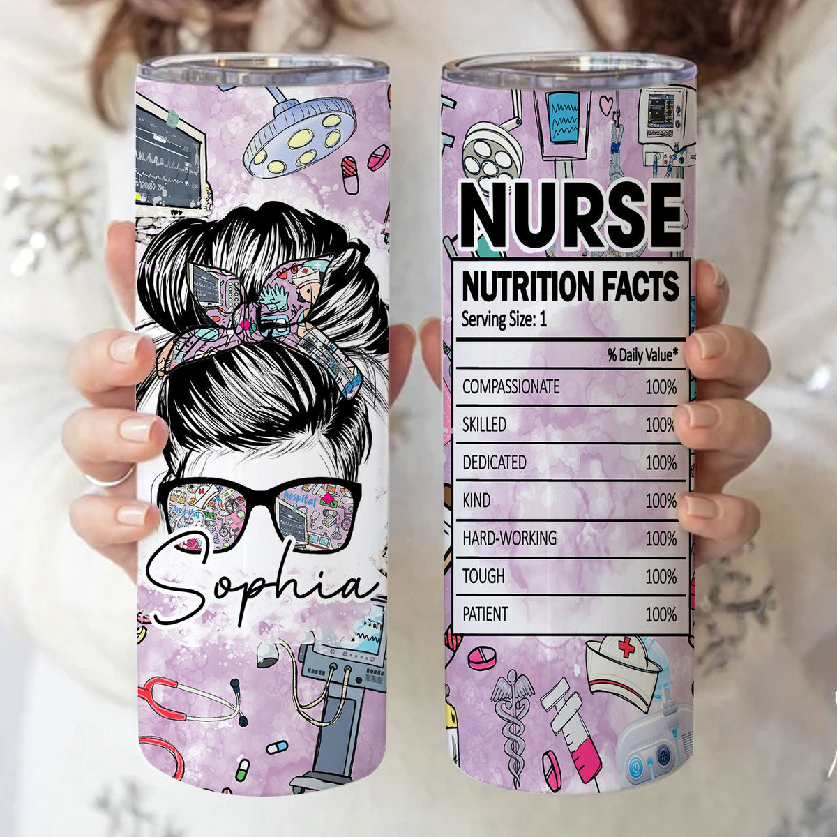 Personalized Nurse Skinny Tumbler, Nurse Life, Gift for Nurse