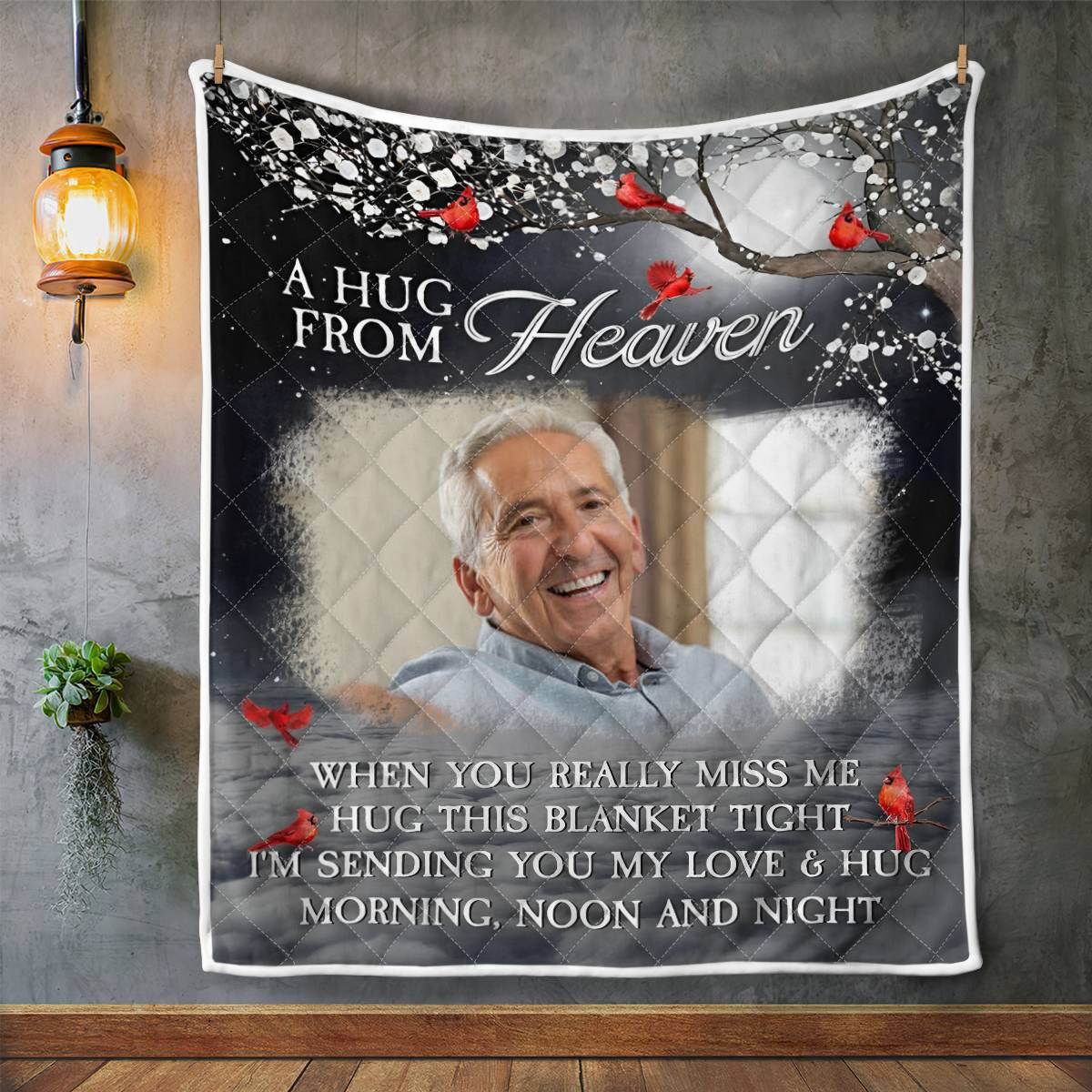 A Hug From Heaven, Custom Photo, Personalized Fleece Blanket