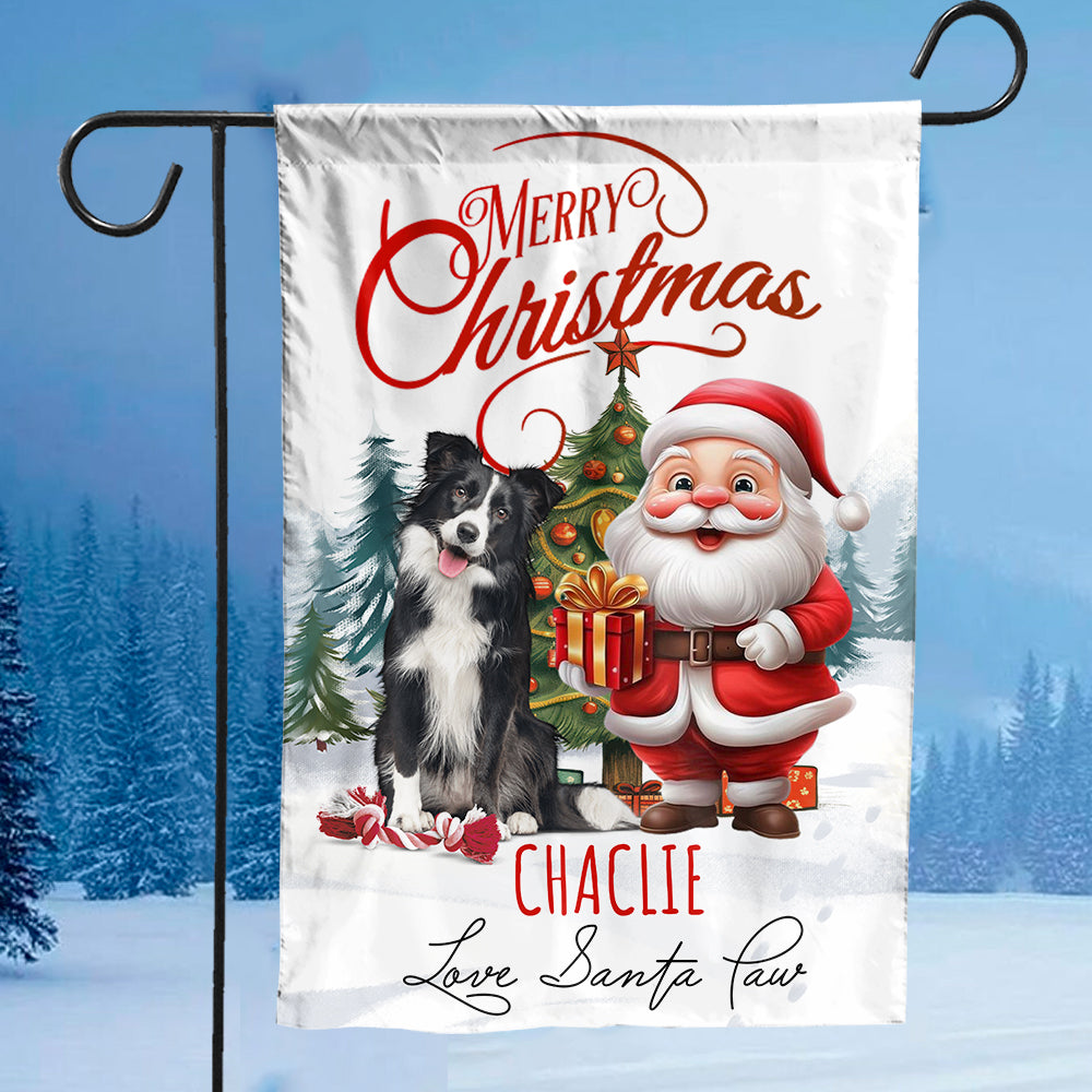 Merry Christmas Flag - Custom Dog Photo & Text Flag - Christmas Gift, Gift For Pet Lover