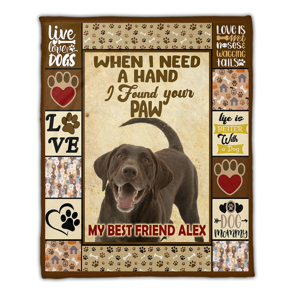 When I Need A Hand, I Found Your Paw - Custom Photo - Personalized Fleece Blanket, Christmas Gift For Pet Lover