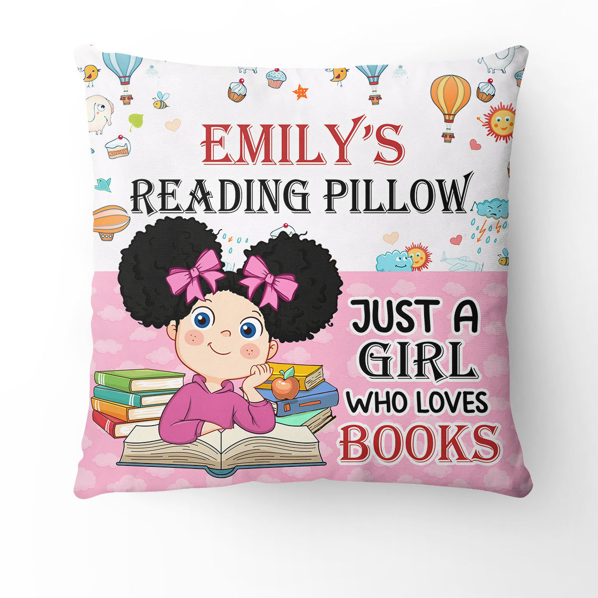 Reading Book Pillow, Custom Appearance And Name - Personalized Pillow, Gift For Family