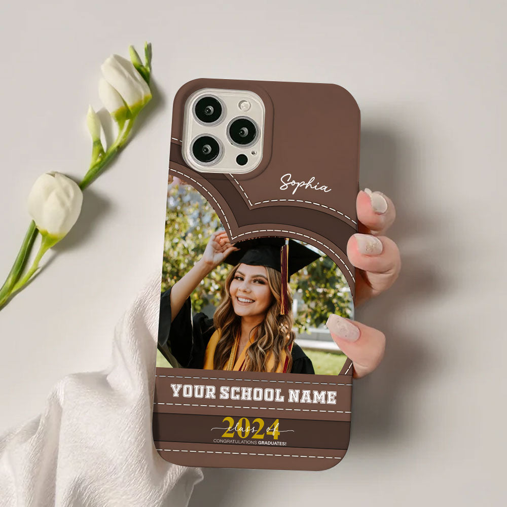 Congratulation Graduated, Custom Photo And Texts Graduation Phone Case - Personalized Phone Case, Graduation Gift