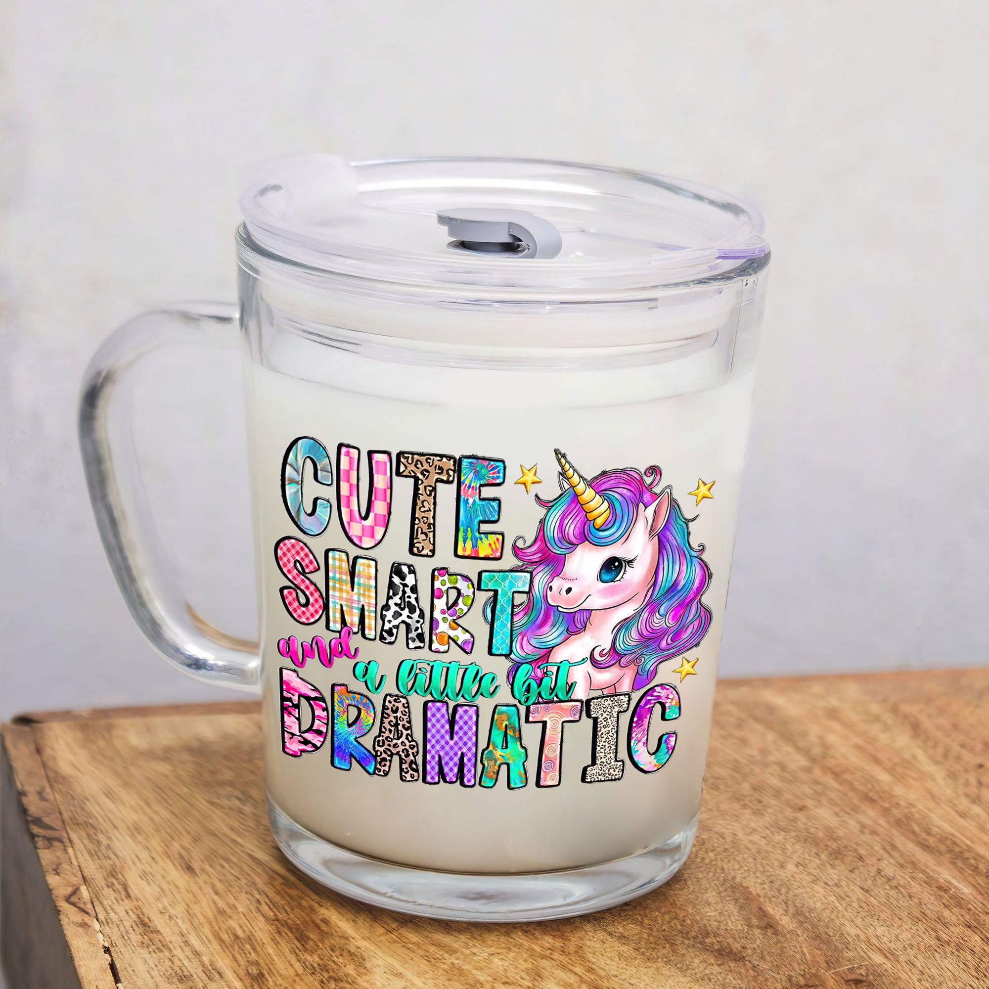 Cute Smart And A Little Bit Dramatic - Custom Photo And Name - Personalized Milk Bottle With Straw