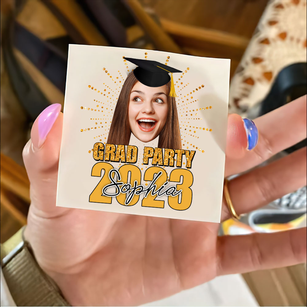 Custom Temporary Grand Party Tattoo With Personalized Photo, Text Name, Fake Tattoo, Gift For Graduation