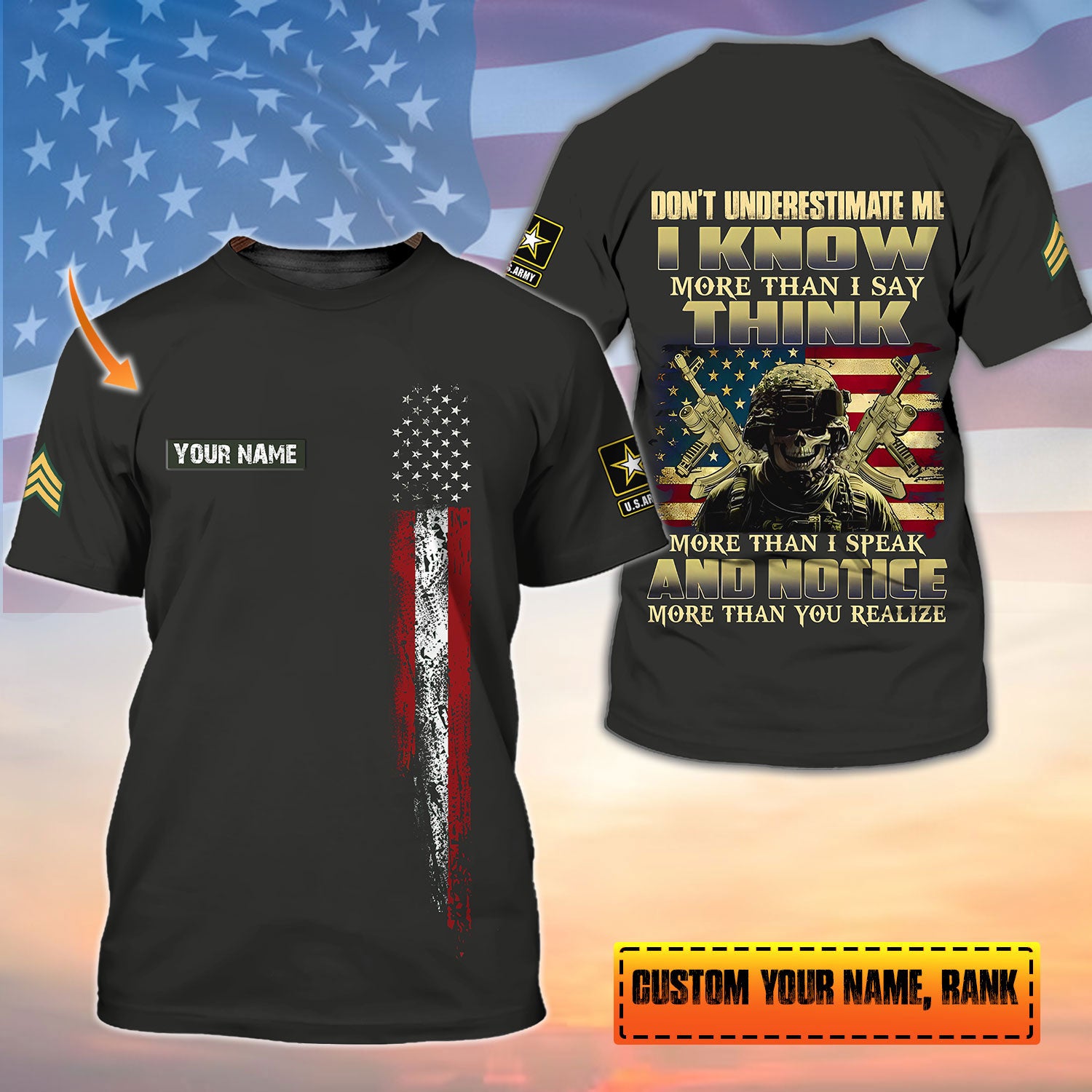 Personalized Veteran Army T-Shirt - A Tribute to the Unspoken Heroism, Gift For Veterans