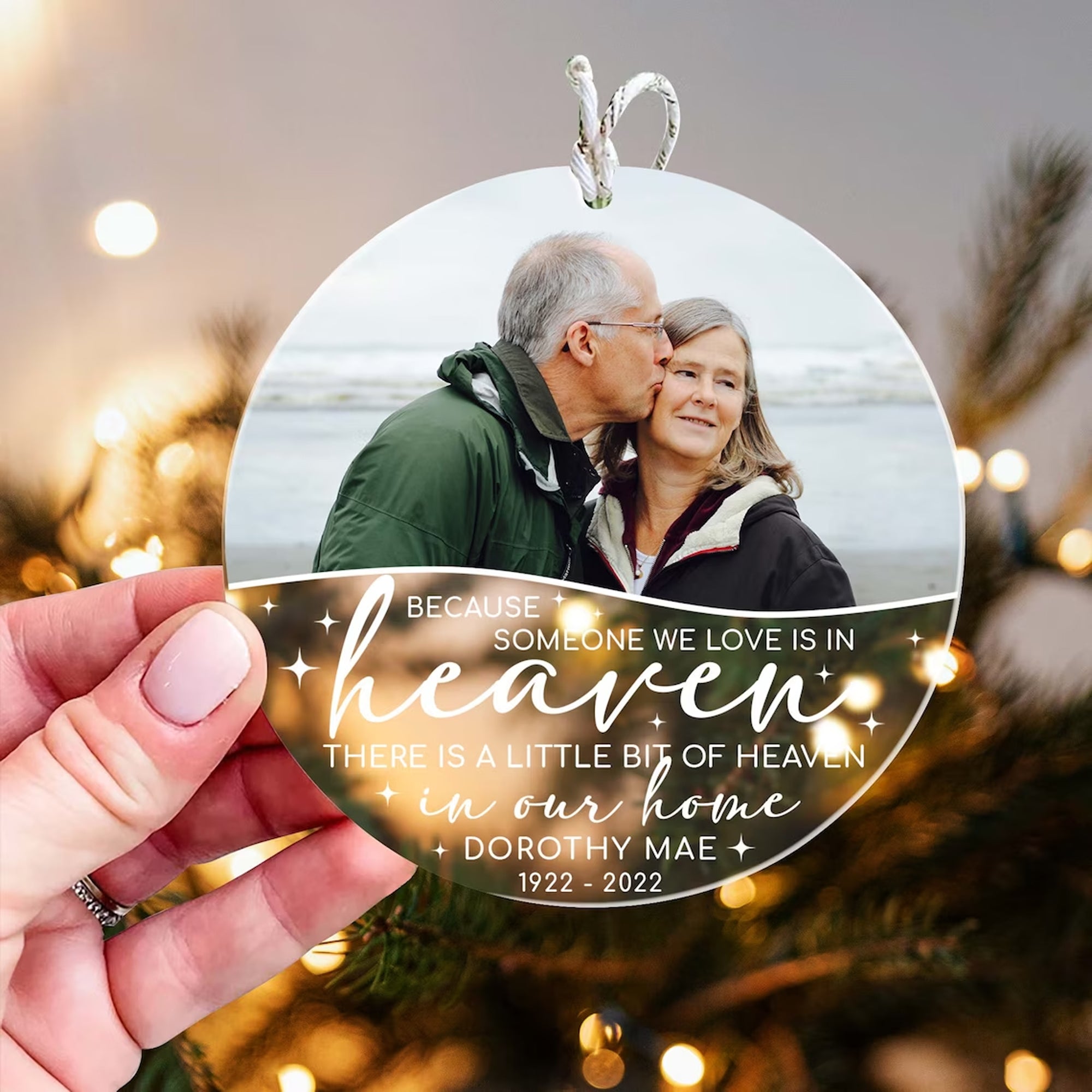 Because Someone We Love Is In Heaven- Personalized Ornament - Gift For Christmas, Family Gift, Memorial Gift