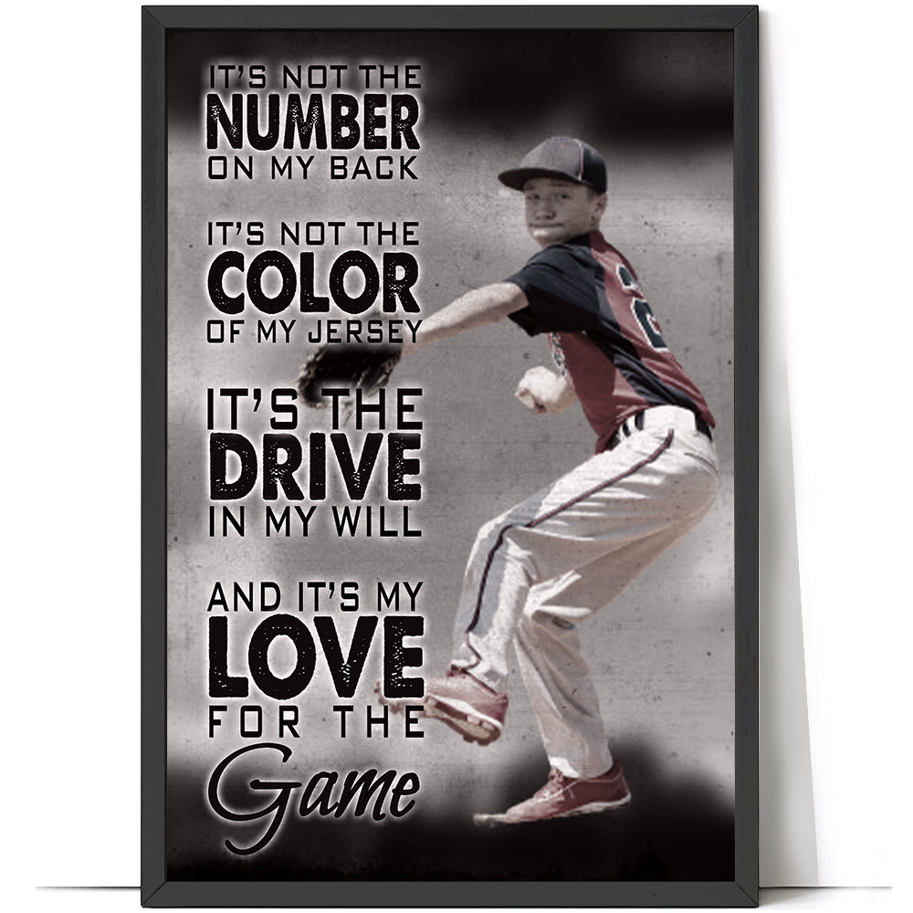 It's My Love For The Game Personalized Baseball Canvas, Gift For Baseball Players, Baseball Lovers