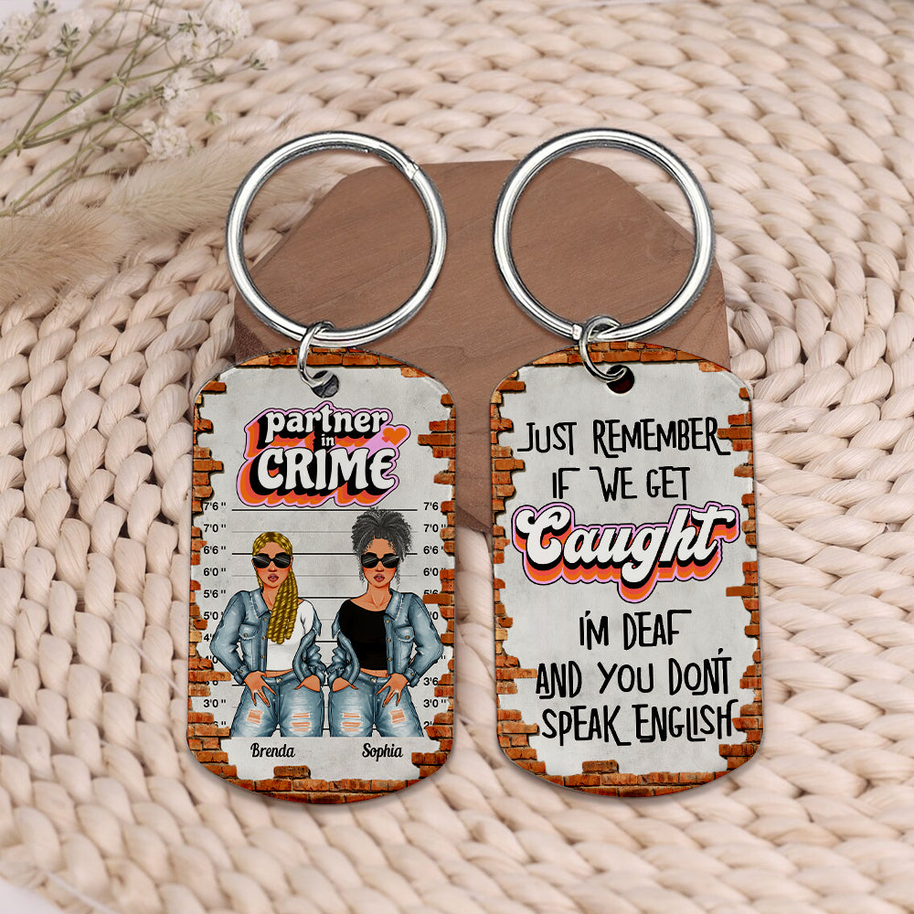 Personalized  Partner In Crime Metal Keychain, Gift For Best Friend