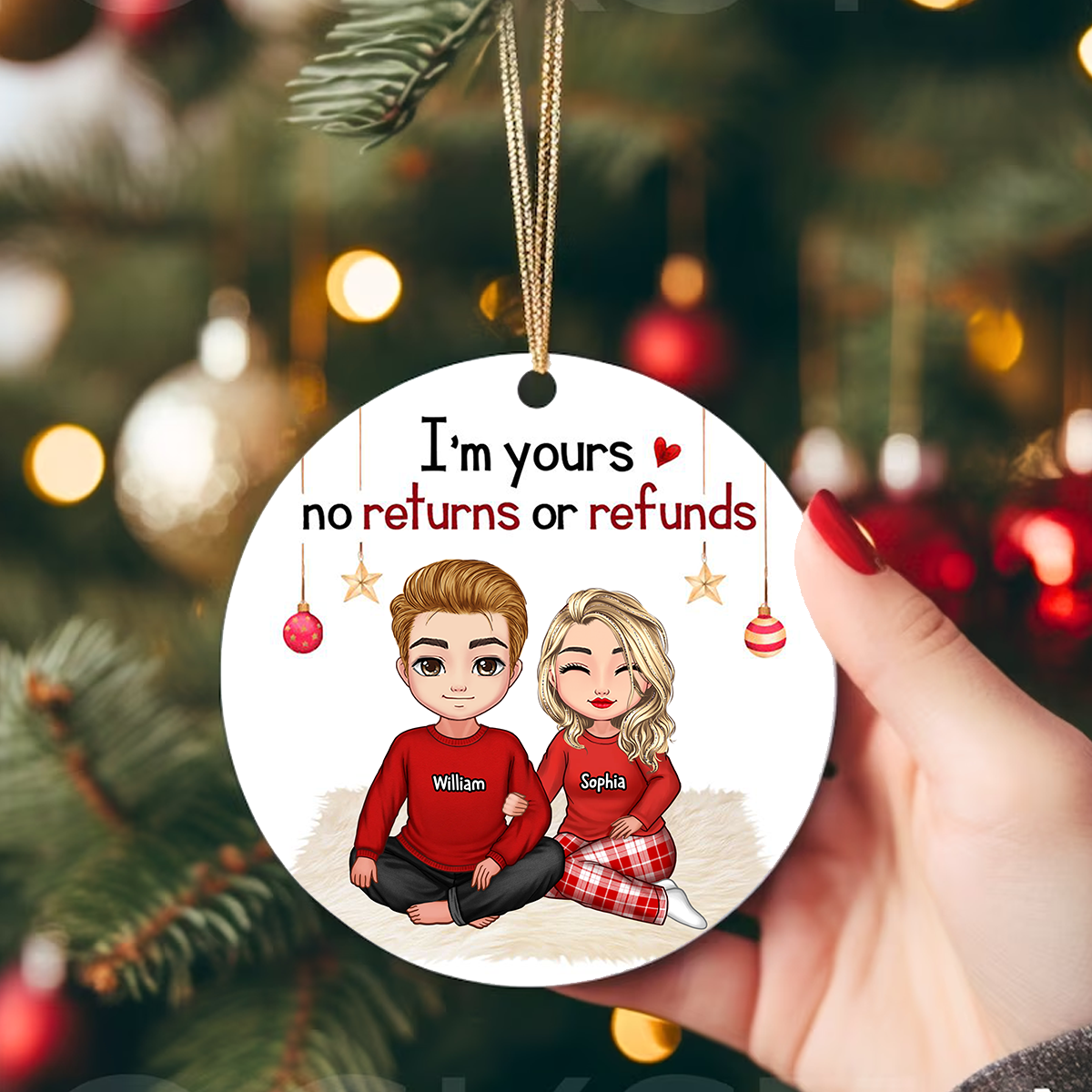 You And Me We Got This, Custom Appearances And Names- Personalized Ceramic Ornament - Gift For Christmas, Gift For Couple